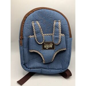 Naturally Kids Toddler Backpack Blue Denim Toy Carrier Small Preschool Bag